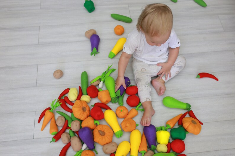 Fruit and Vegetable Set Play Food felt Food Pretend Play Etsy