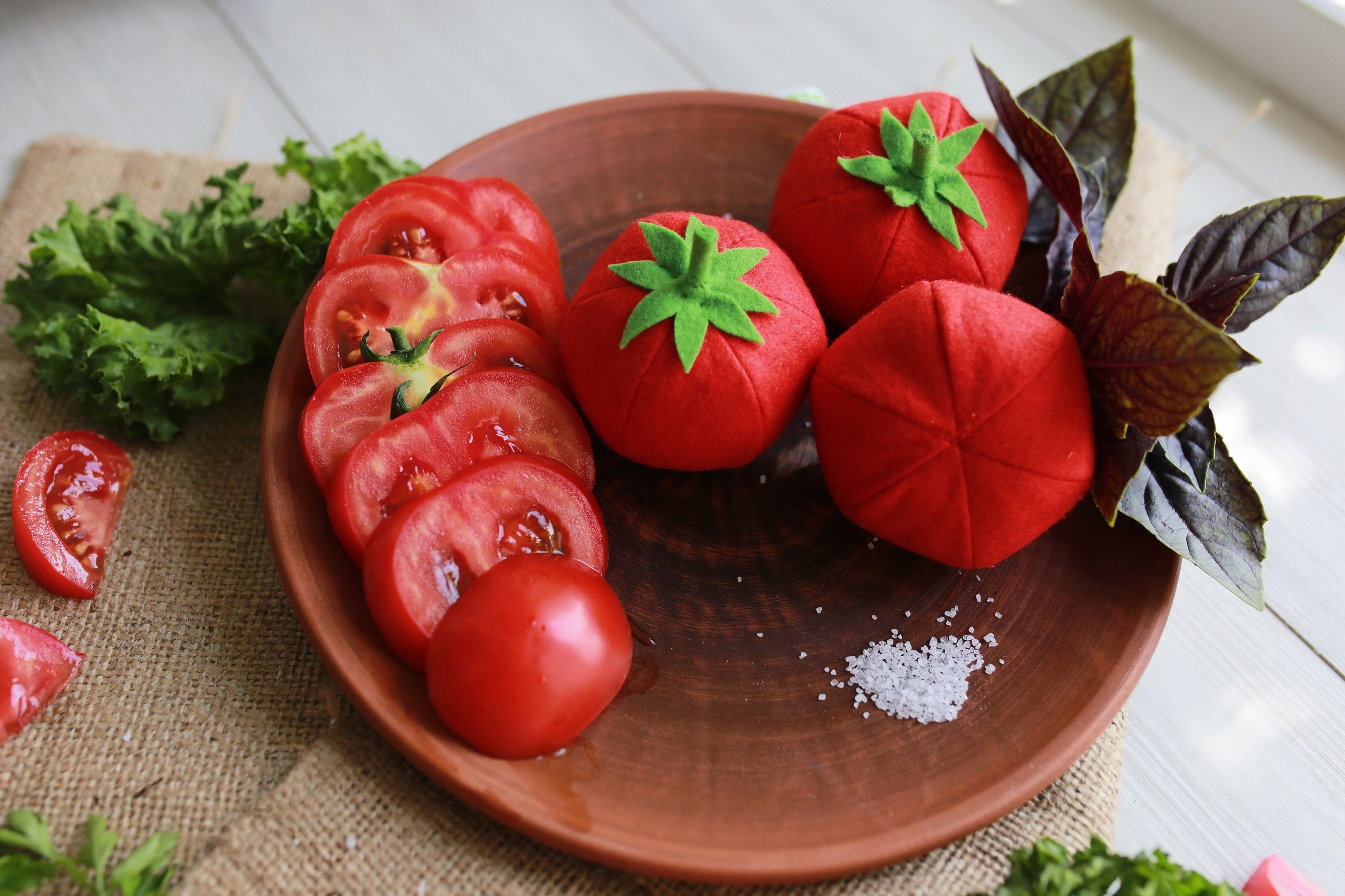 Tomato Play Food (felt Food, Vegetables, Fruit, Pretend Play Kids