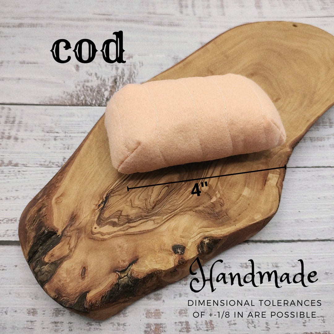 Cod Fish Toy Salmon Fillet, Tuna Steak, Cod Fish Play Food (felt Food, Pretend Play ...