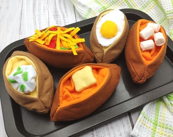 Baked sweet potato, play food / felt food, pretend play kids kitchen, stuffed  plush toy, cooking toys, artificial dinner