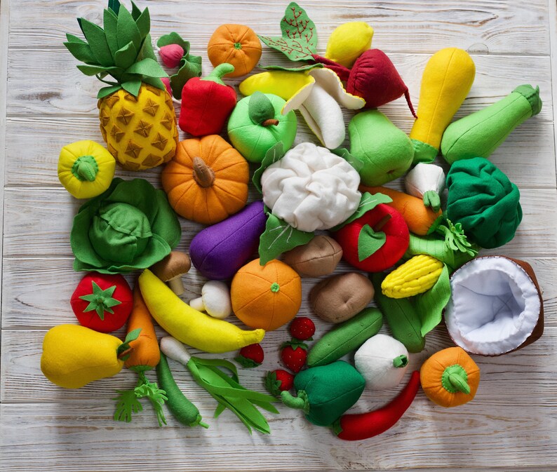 Cabbage play food felt food play kitchen plush toy photo Etsy