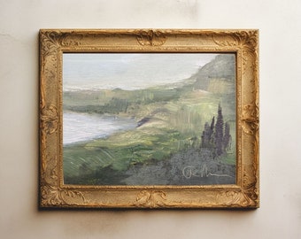 Zielony Ocean Hillside Malarstwo | Wydruk artystyczny