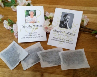 10  Personalised Memorial  Envelopes for Tea Bags