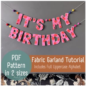 PDF Letter Garland Sewing Pattern | DIY Fabric Garland Letters | Beginner Sewing Project, DIY Name Banner (Digital Download)