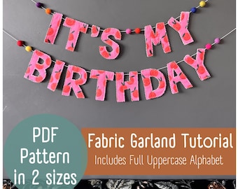PDF Letter Garland Sewing Pattern | DIY Fabric Garland Letters | Beginner Sewing Project, DIY Name Banner (Digital Download)