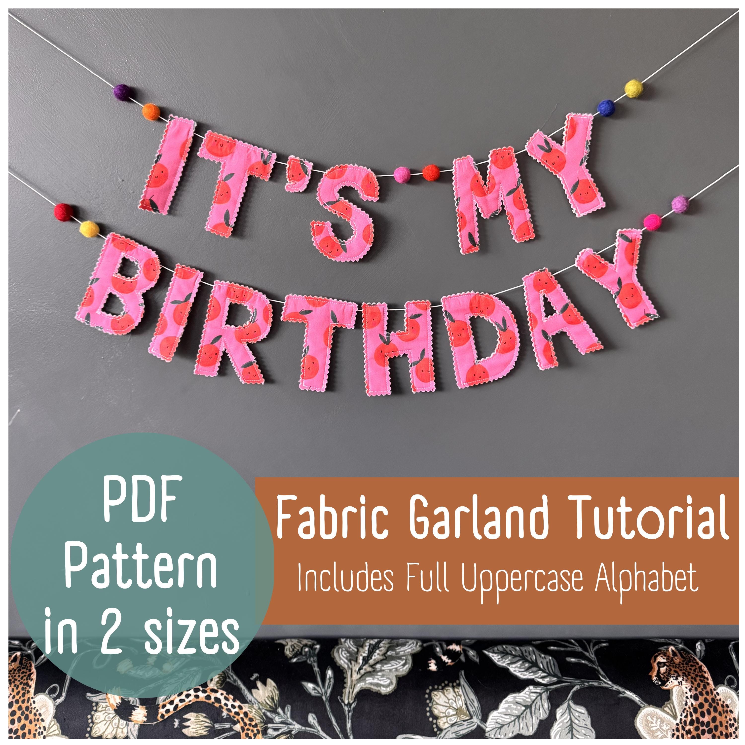 PDFレターガーランドの縫製パターン｜DIY布ガーランドレター｜初心者