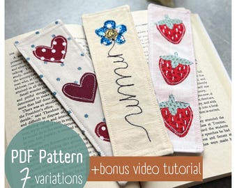 Fabric Bookmark Sewing Pattern PDF | Beginner DIY Project with Step-by-Step Instructions & Video Tutorial