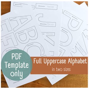 Uppercase Alphabet Template: Sewing Pattern for Fabric Garland (PDF Download, Large & Standard Sizes