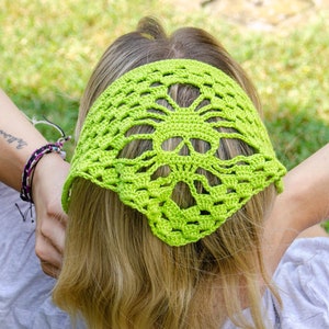 Skull crochet bandana Coachella festival fashion Triangle Head Hair Scarf Cute Crochet Headbands for Women Edgy vibe accessories