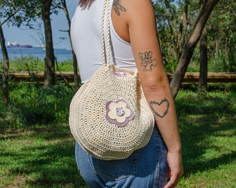 Handgefertigte häkeln Hobo Tasche mit starken Riemen - ideal für den täglichen Gebrauch und Strandtage
