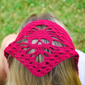 Skull crochet bandana Coachella festival fashion Triangle Head Hair Scarf Cute Crochet Headbands for Women Edgy vibe accessories