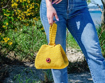 Japanese knot bag Crochet wrist purse Unforgettable Handmade Bucket Bag - Perfect for Shopping, Dating, and Gifting