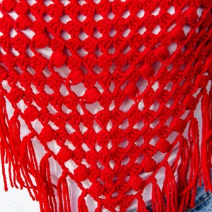 Crochet bandana cowl Boho fringe cowl Triangle shawl with turtleneck Ready to ship image 6