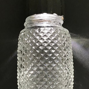 Vintage &quot;GRACE&quot; pressed glass salt & pepper shakers