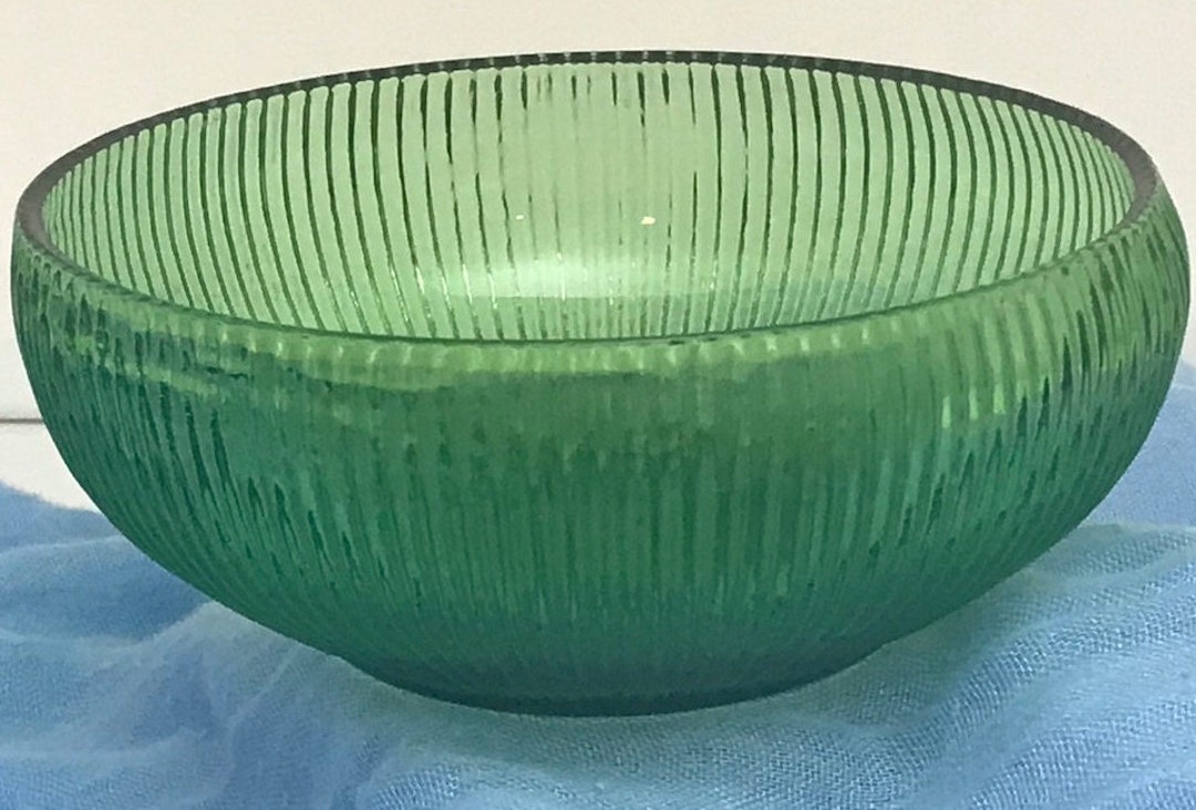 Vintage Ribbed Green Glass E.O. Brody Bowl Embossed E.o.brody - Etsy