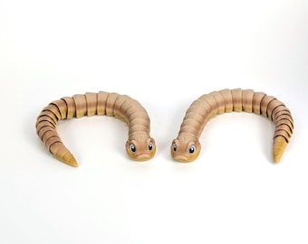Flexi 3D Printed Hognose Snake, Articulated Snake Toy, Poseable Reptile Desk Pet, 6 Inch Hognose,  Reptile Lover Gift, Poseable Desk Pet