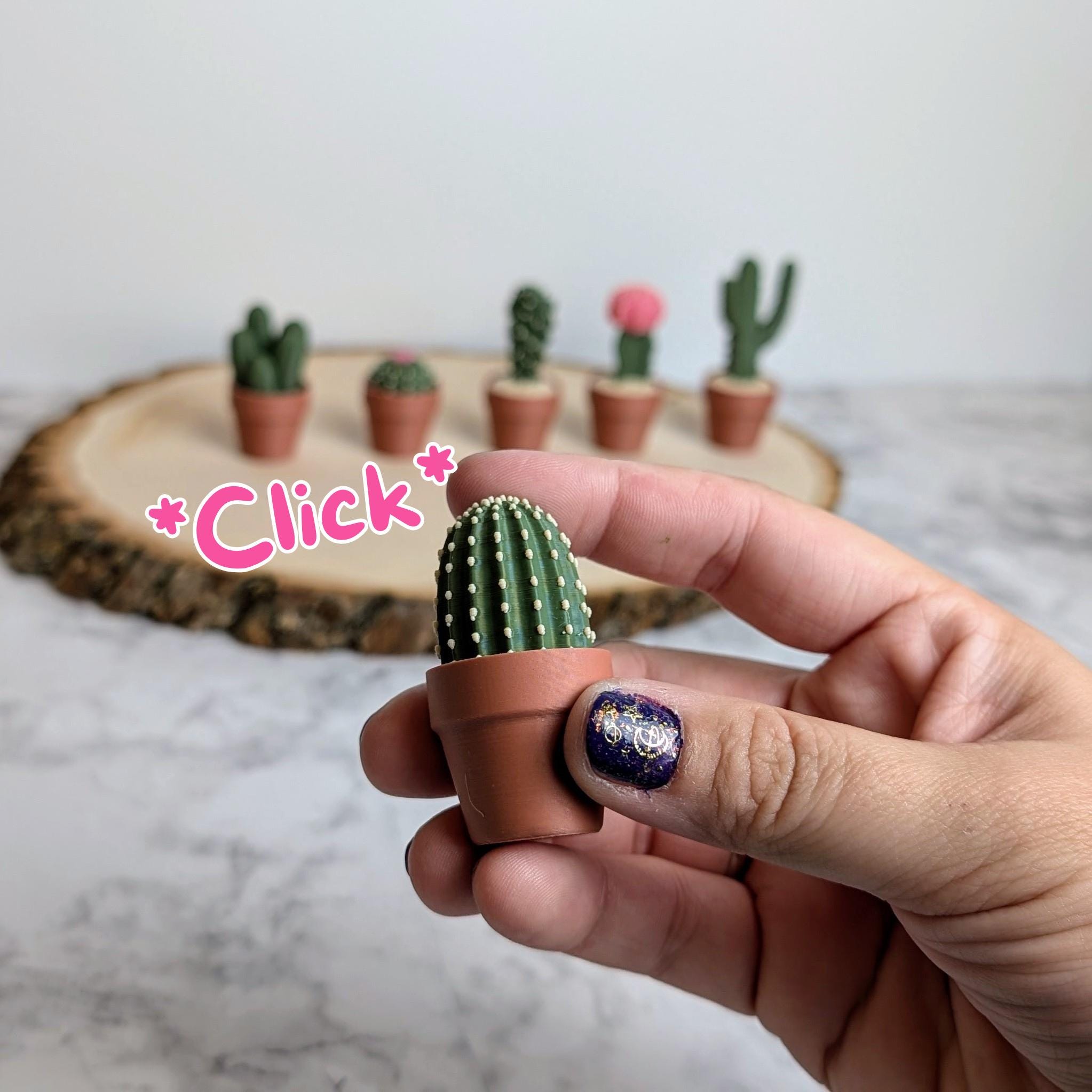 Succulent Fidget Clicker, Office Desk Decoration, Clicky Plant Sensory Toy, Fidget Plant Pot, Fake Succulent Desk Toy