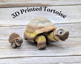 3D Printed Tortoise, Mini Tortoise Fidget, Office Desk Fidget, Gift for Animal Lovers, Baby Tortoise Toy, Articulated Sensory Toy