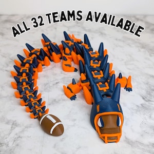 Football Dragon, Professional American Football Toy, Unique Fantasy Football Trophy, Gift for Fans Athletes & Coaches, 17" Long Dragon