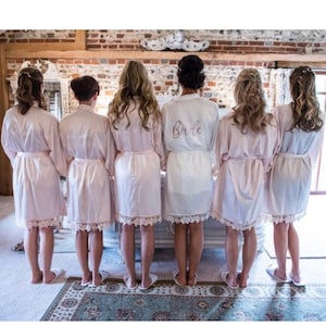 Bridesmaid Dressing Gown, Bride robe personalised wedding robe bridal dressing gown, bridesmaid robe, forest green, navy, burgundy