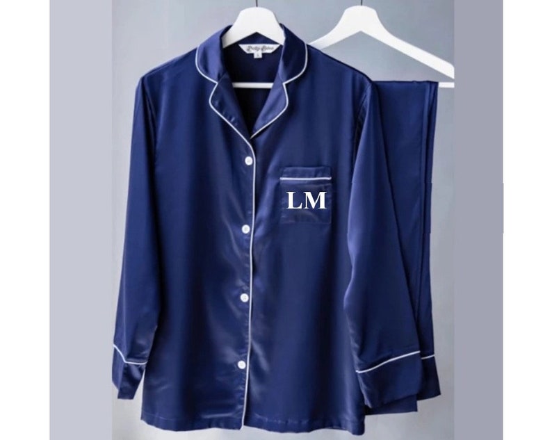 Long Satin Pyjamas Personalised Bride Pyjamas Wedding Pjs | Etsy