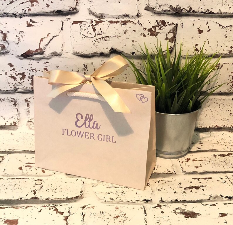 Bridesmaid Gift Bag Flower Girl Gift Bag Personalised Luxury Etsy