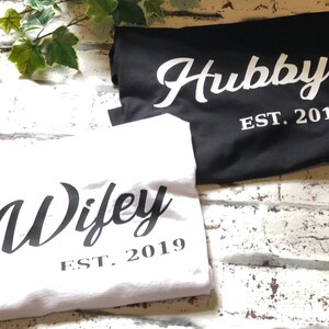 Hubby And Wifey T-shirts,  Matching Honeymoon TShirts For The Newly Established Married Couple