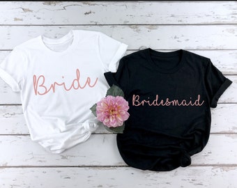 T-shirt demoiselle d’honneur, T-shirt Bachelorette, T-shirt Bride Tribe, Bride, Chemises Bride Squad, Team Bride Top, T-shirt de fête, T-shirts de fête de poule