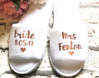 Bridesmaid Slippers, Bride Wedding Slippers