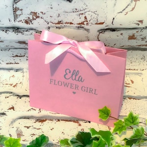 Personalisierte Rosa Blumenmädchen Geschenktüten, Hochzeit Blumenmädchen Geschenktüten, Kleine Hochzeit Partytüten