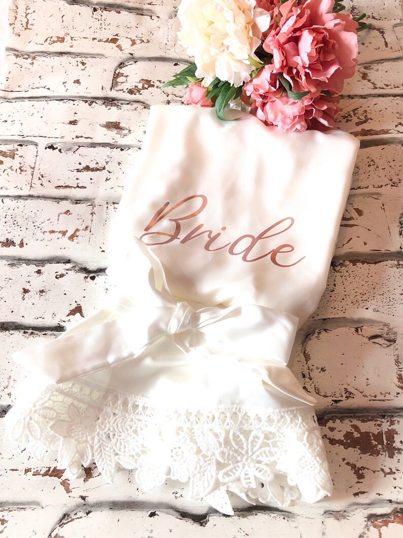 Cotton Wedding Party Robes Personalised Cotton And Lace Etsy
