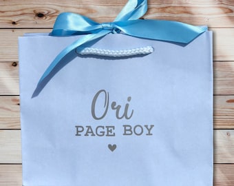 Page Boy Gift Bags - Personalised Luxury Boutique style gift bags for your page boys, ushers, groomsmen or for any occasion