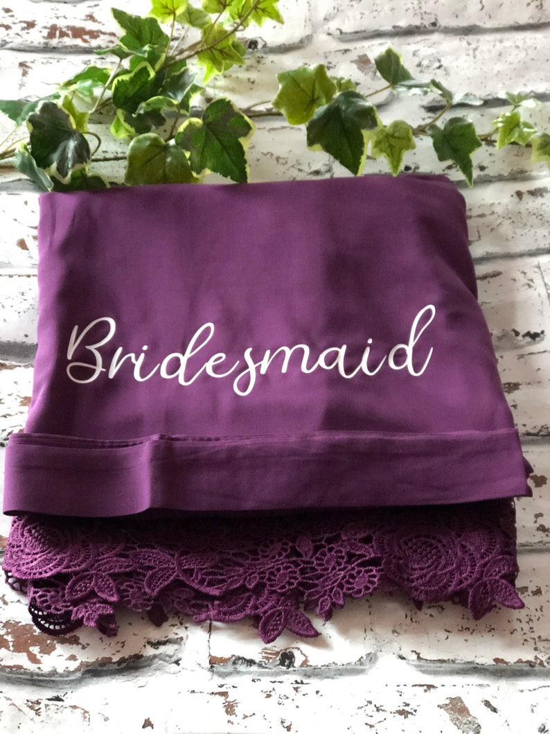 Cotton Wedding Party Robes Personalised Cotton And Lace Etsy