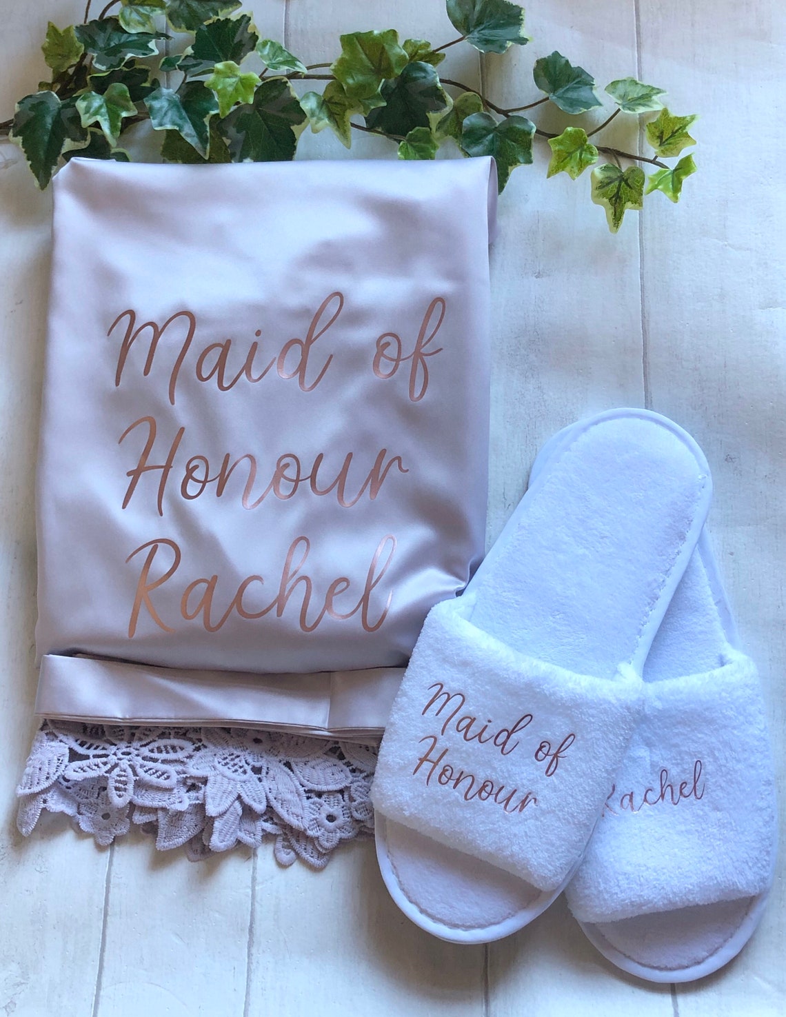 gown and slipper set