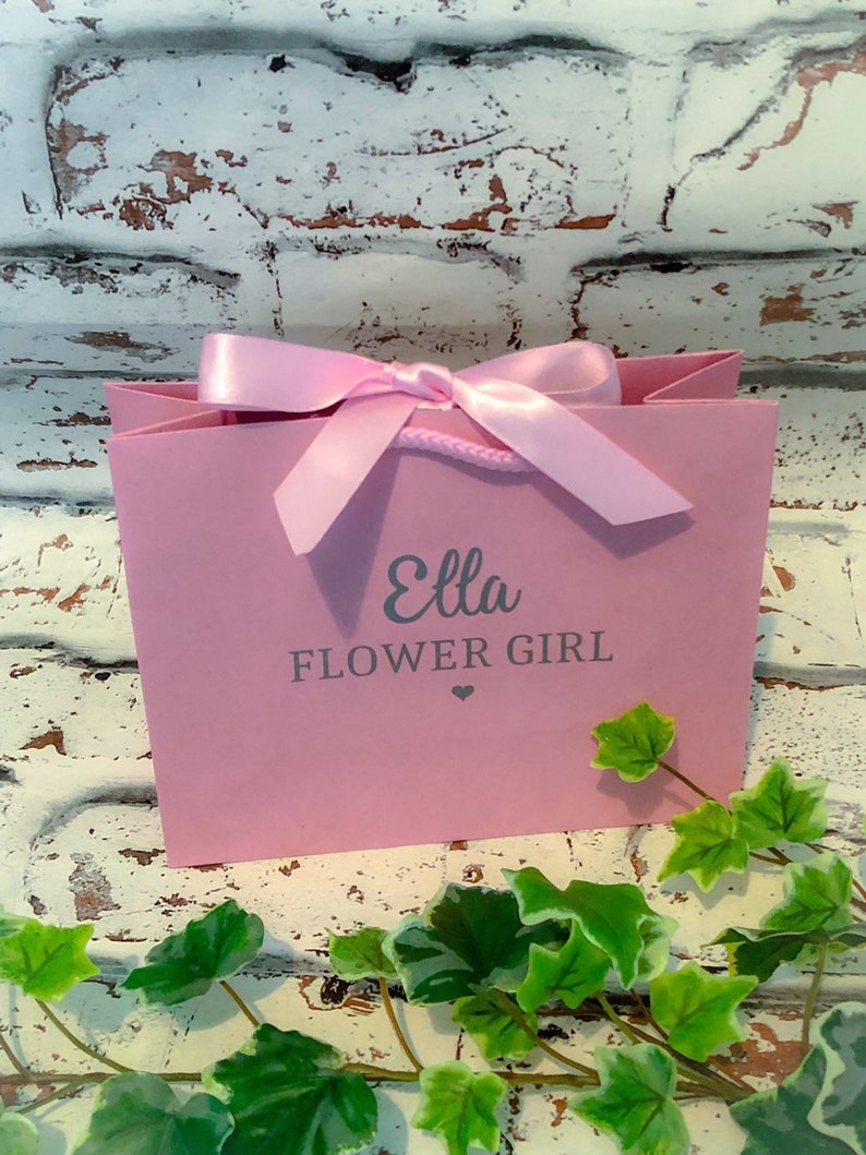 Medium Flower Girl Gift Bag Personalised Flower Girl Gift Etsy