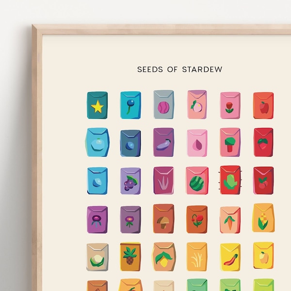 Stardew Valley Samen Druck: Minimalistische Gamer Kunst
