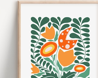 Super Mario Flowers Print: Piranha Plant, Fire Flower Art