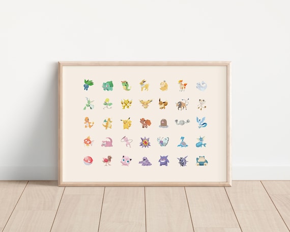 Pokémon Gradient HORIZONTAL Print | Minimal Pokemon Art | Cozy Games | Pokemon Game Poster