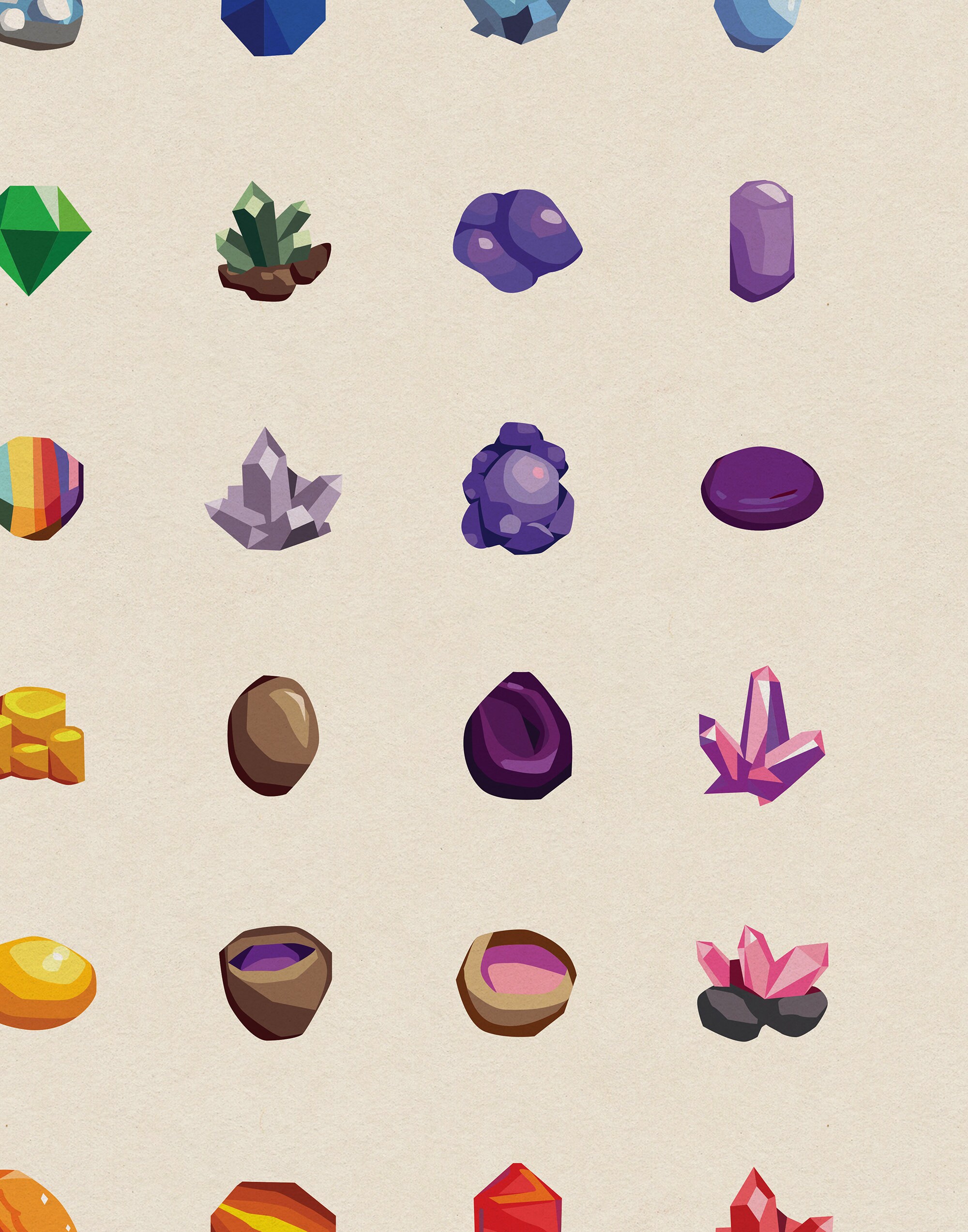 Stardew Valley Gems & Minerals Digital Download Minimal Etsy