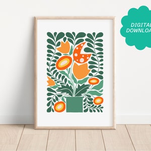 Fleurs de Super Mario en téléchargement numérique | plante piranha | Vignes magiques | Super Mario Bros | Inspiré des jeux vidéo | Affiche de jeu