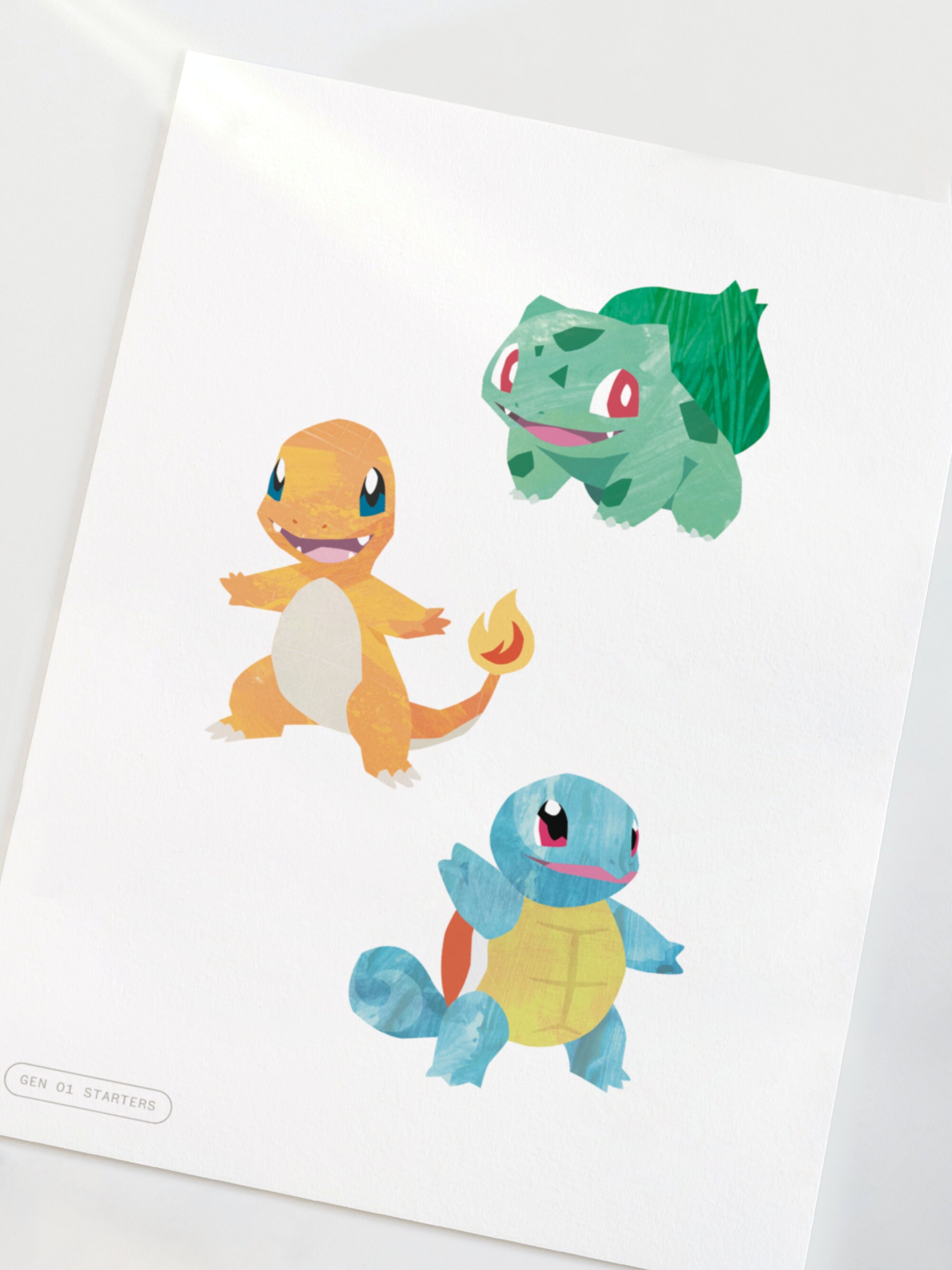 Pokemon Gen 1 Starter Art Print | Minimalist Gamer Decor - Etsy