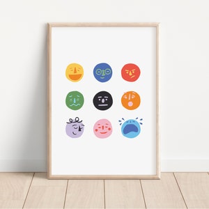 GEFÜHLE | Kinder Wandkunst | Wanddeko für Kinder | Kinderzimmer Dekor | Lernen Druck | Lernposter | Abbildung