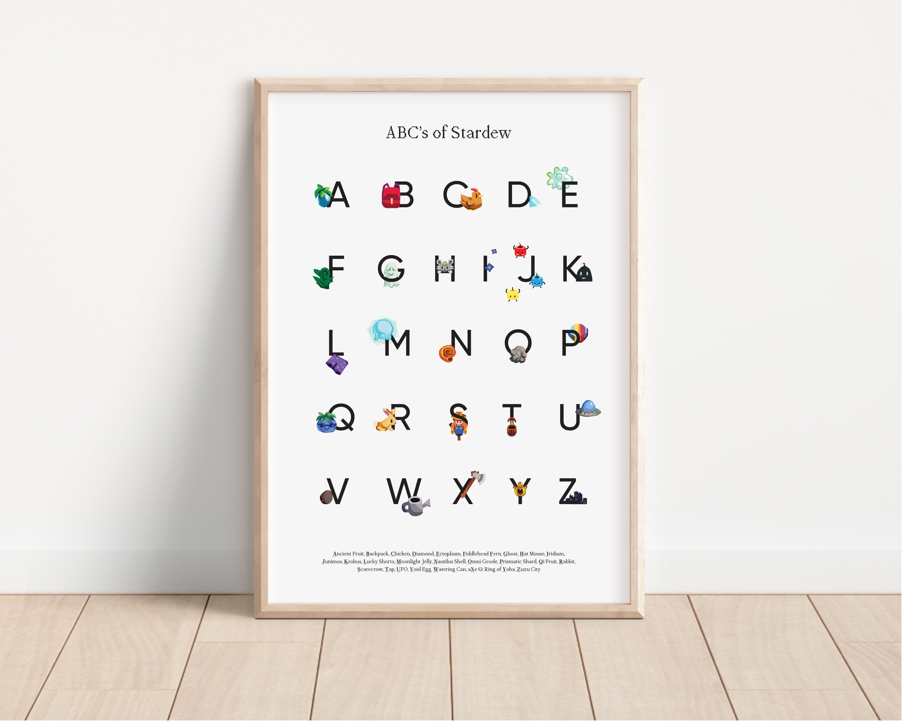 Pokémon A to Z Wall Art Print by Chufish Studio Abcs Alphabet 