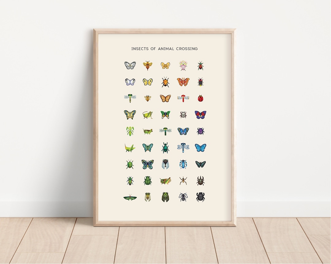 Animal Crossing Insects Art Print: New Horizons Critterpedia Poster - Etsy