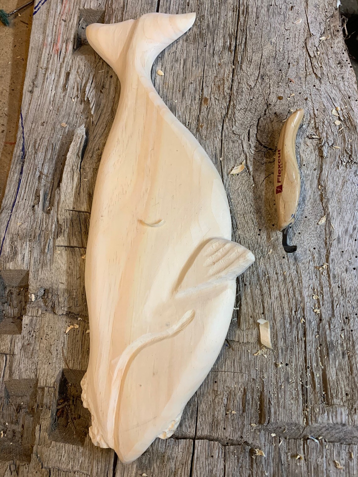 Hand carved whale wall art Etsy