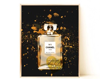 Perfume Bottle Art Printable Coco Chanel Inspired Colorful Etsy