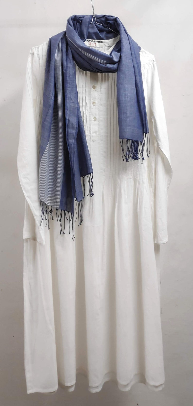 Artisanal handwoven cotton muslin dress with alternate pleats Etsy