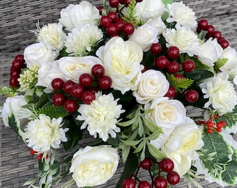 Luxury Grave pot flowers funeral tribute artificial grave flowers silk grave flowers grave pot crematorium flower arrangement handmade