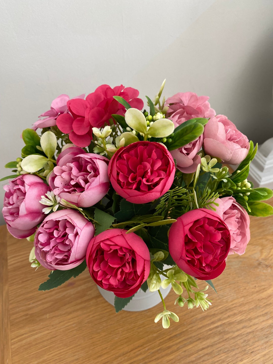 Faux Silk Peony and Hydrangea Mixed Bunches Silk Flowers 15 Stems Free Postage Etsy UK