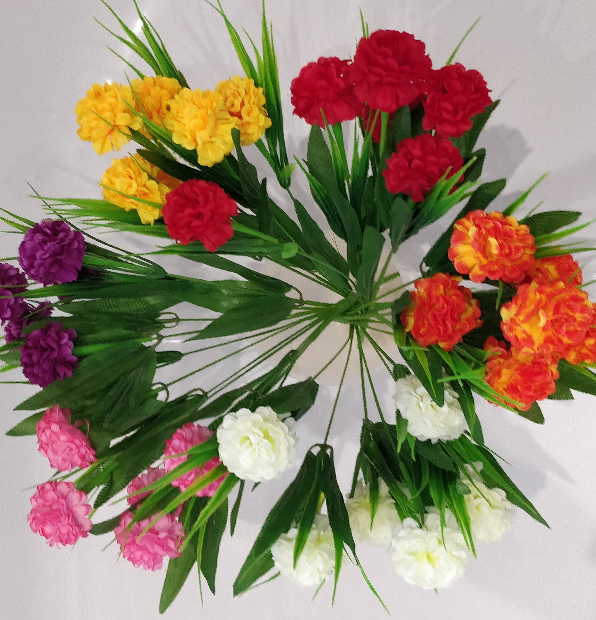 Artificial marigolds X 6 bunches silk flowers home garden Etsy